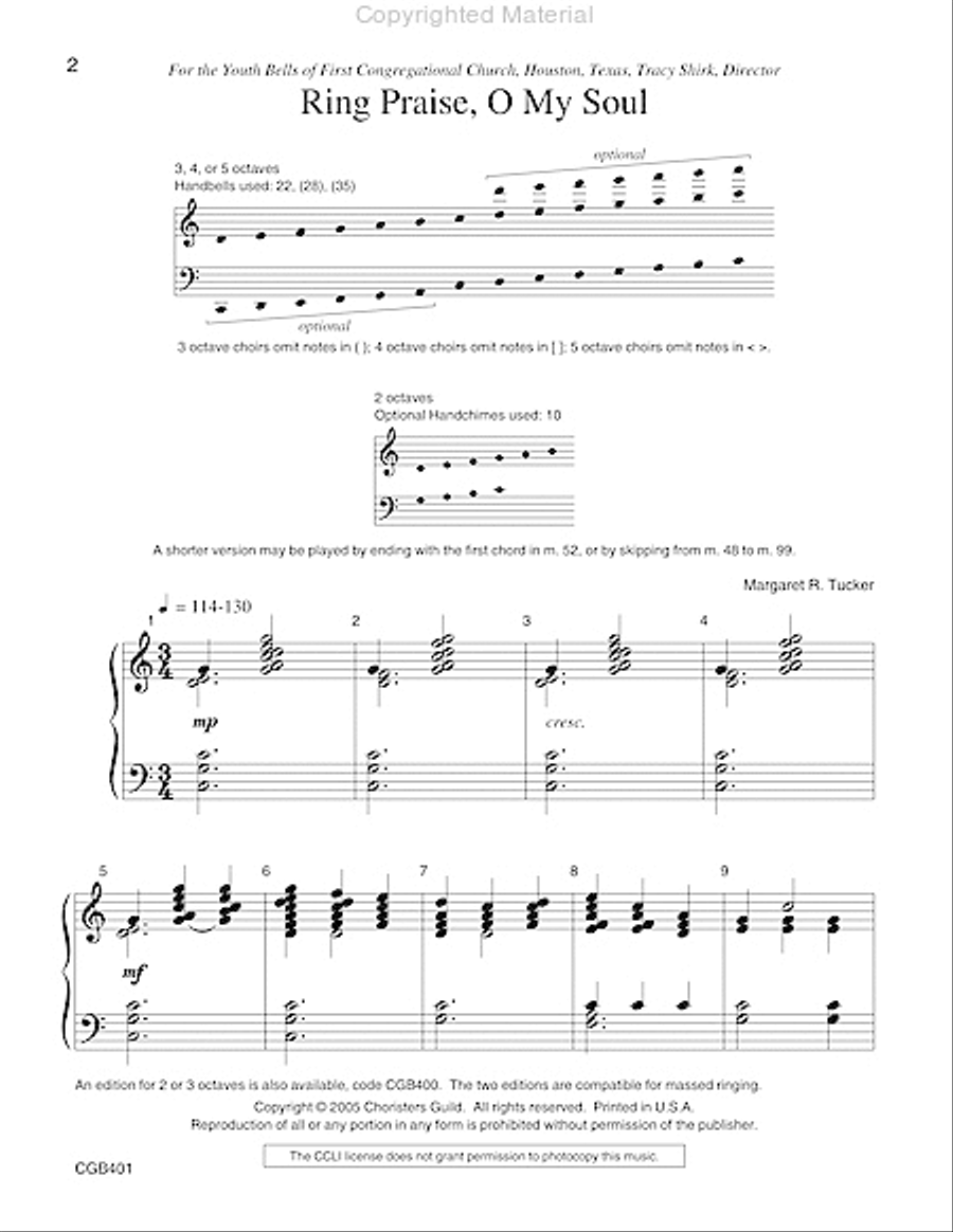 Ring Praise O My Soul (3-5 octaves) 5-Octaves scores gallery preview page 2