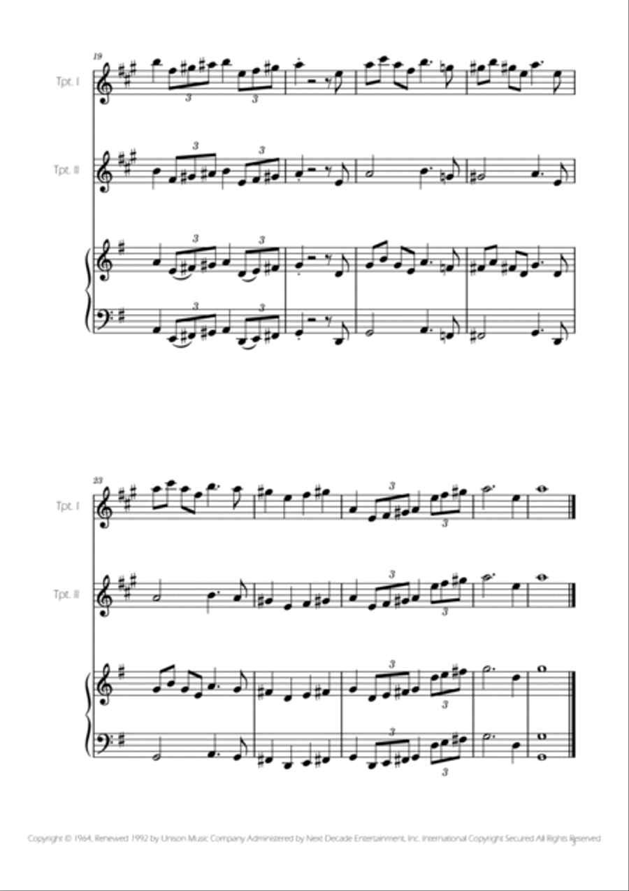 Addams Family Theme Trumpet Duet scores gallery preview page 3