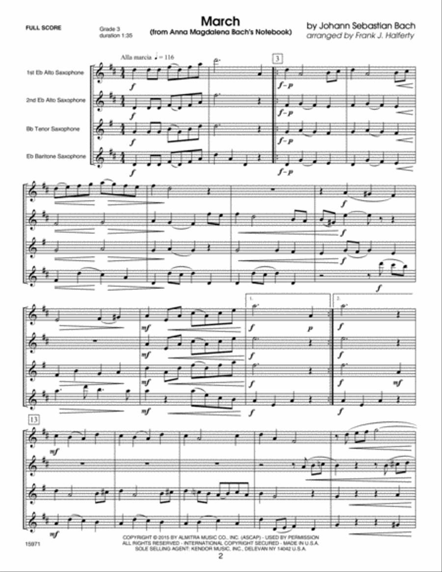 Classics For Saxophone Quartet (Score) Saxophone Quartet scores gallery preview page 3