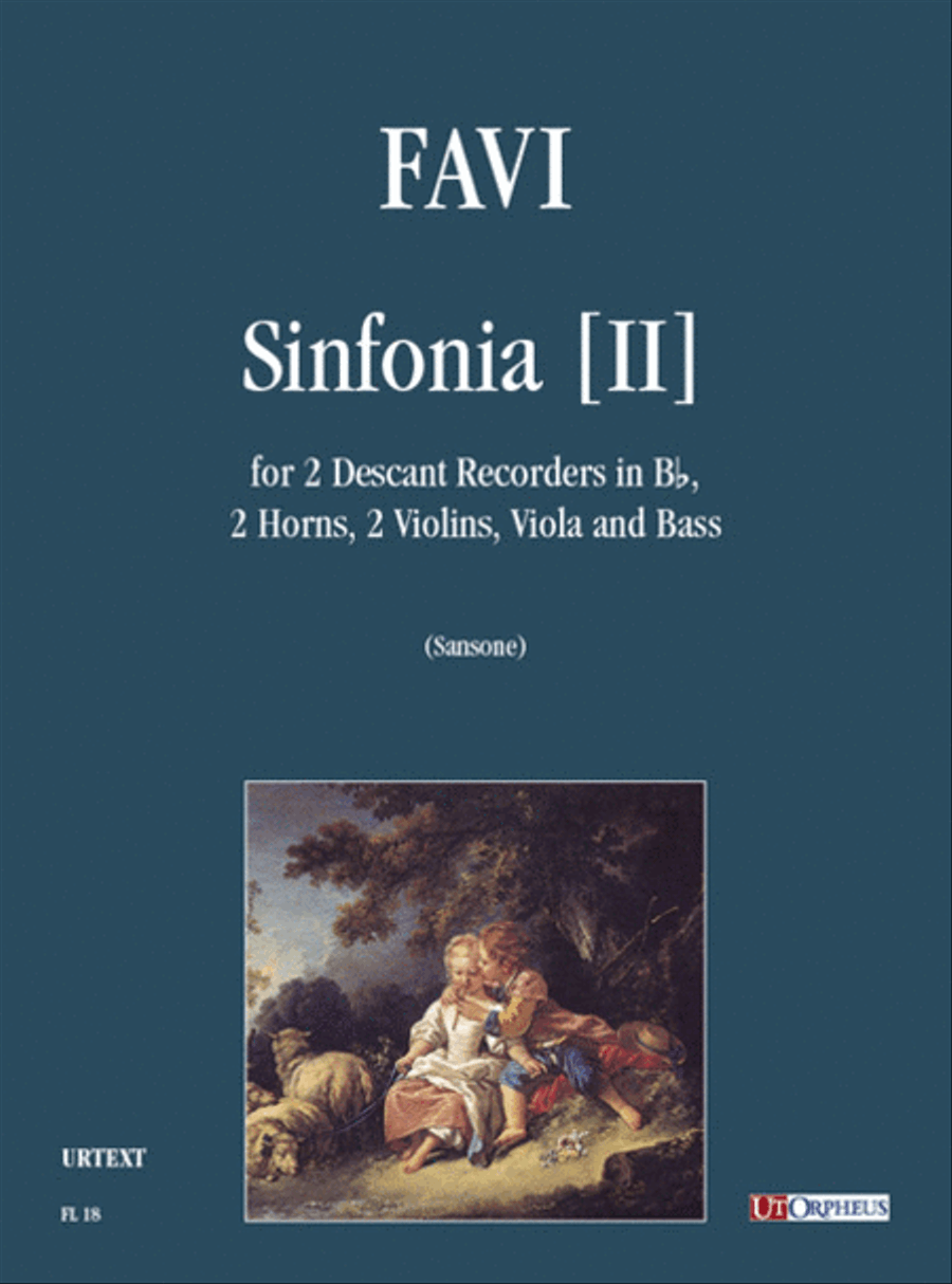 Sinfonia [II] for 2 Descant Recorders in B flat, 2 Horns, 2 Violins, Viola and Bass Soprano Recorder scores gallery preview page 1
