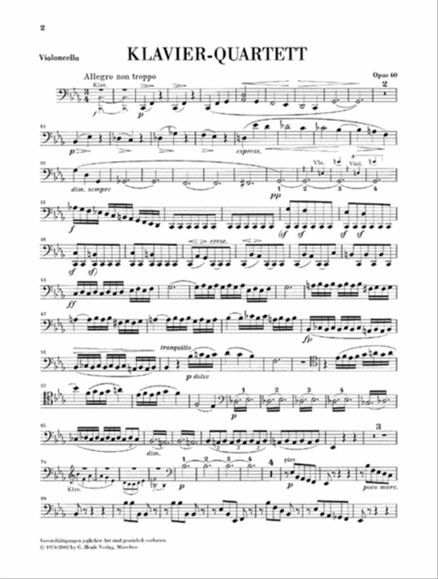 Piano Quartet C minor Op. 60 Piano Quartet scores gallery preview page 4