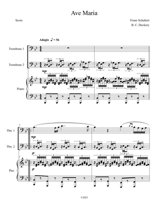 Ave Maria (Trombone Duet with Piano Accompaniment)