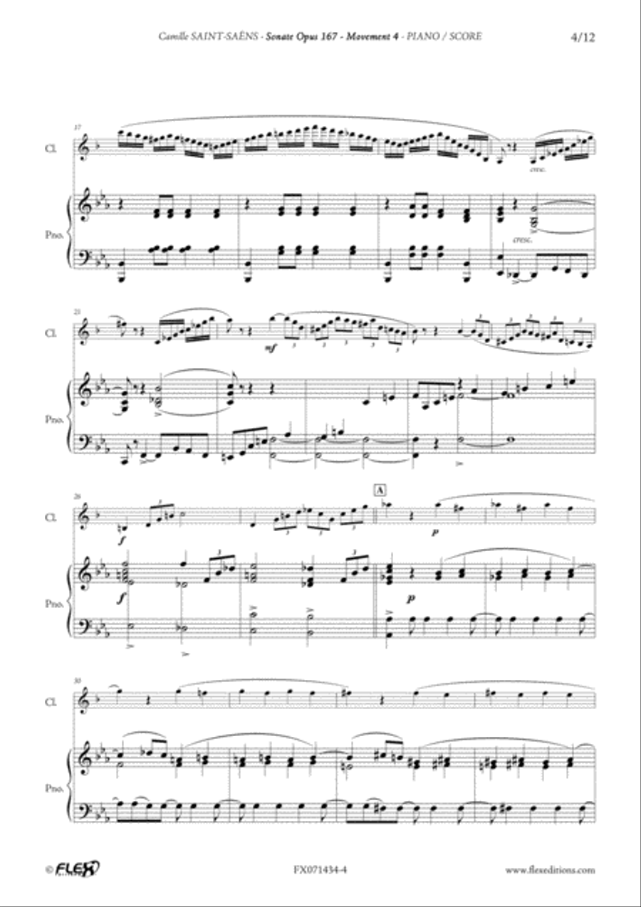 Sonata Opus 167 - Mvt 4 Sonata Opus 167 - Mvt 4 B-Flat Clarinet scores gallery preview page 4