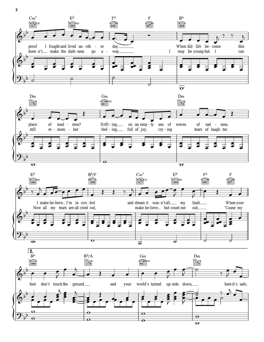 When Your Feet Don't Touch The Ground Piano, Vocal, Guitar scores gallery preview page 2