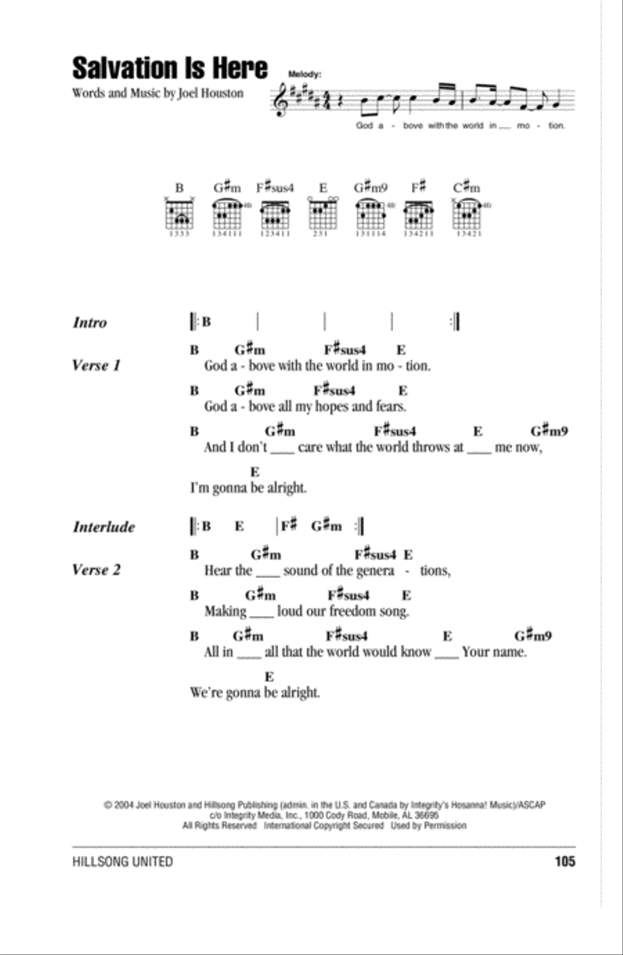 Salvation Is Here Acoustic Guitar scores gallery preview page 1