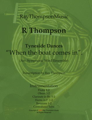Book cover for Thompson: Tyneside Dances: "When the boat comes in " - symphonic wind/bass