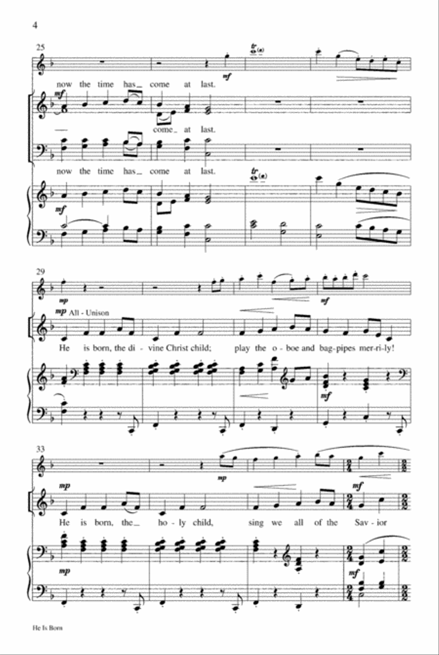 He Is Born 4-Part scores gallery preview page 4
