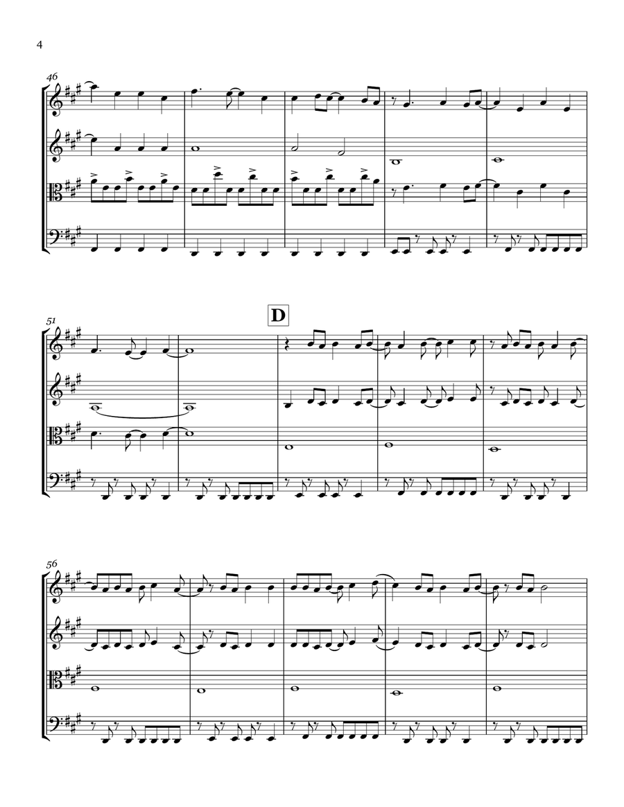 Ocean Avenue String Quartet scores gallery preview page 4
