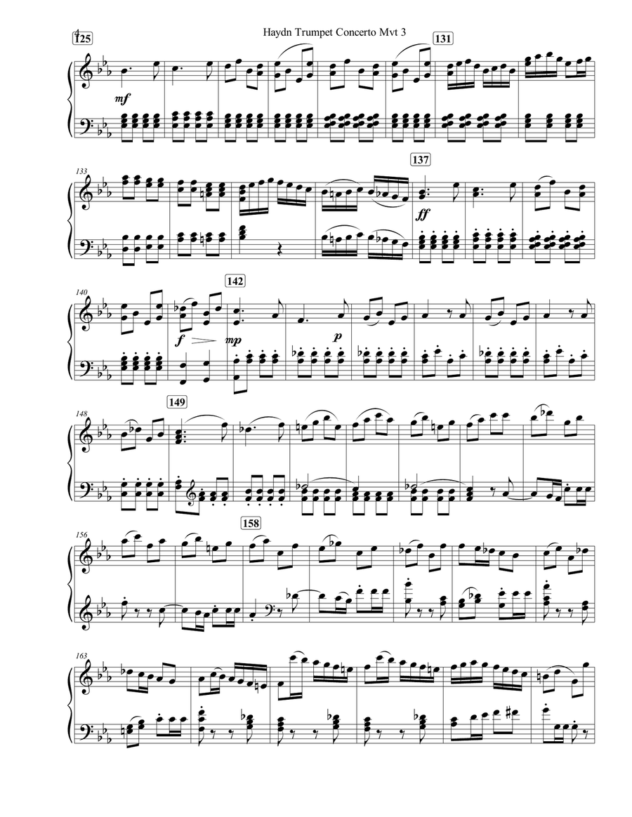 Haydn Trumpet Concerto Mvt 3 Trumpet scores gallery preview page 4