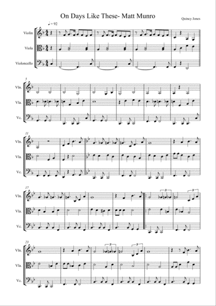 On Days Like These String Trio scores gallery preview page 1
