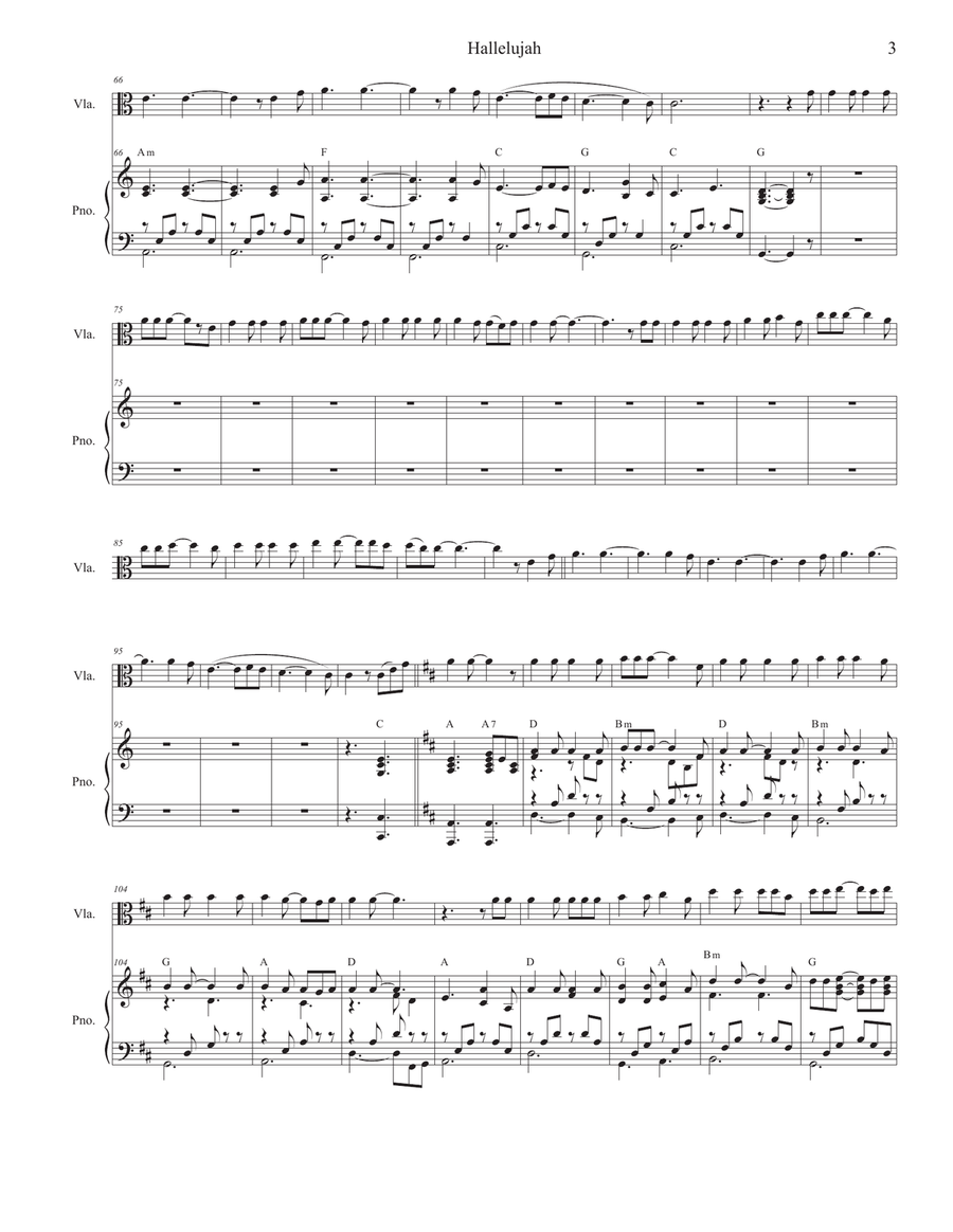 Hallelujah Viola scores gallery preview page 3