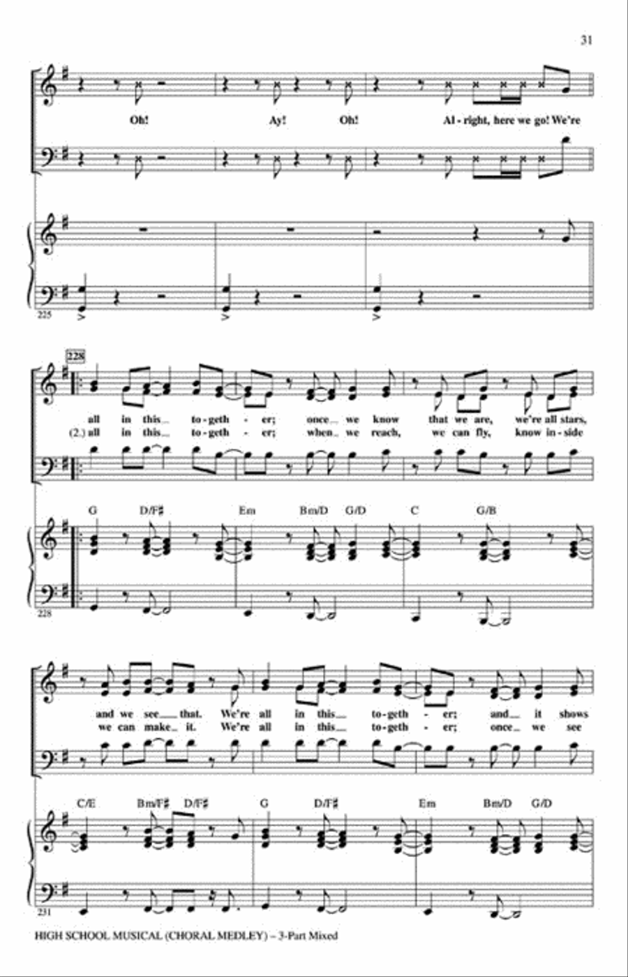 High School Musical (Choral Medley) 3-Part scores gallery preview page 5