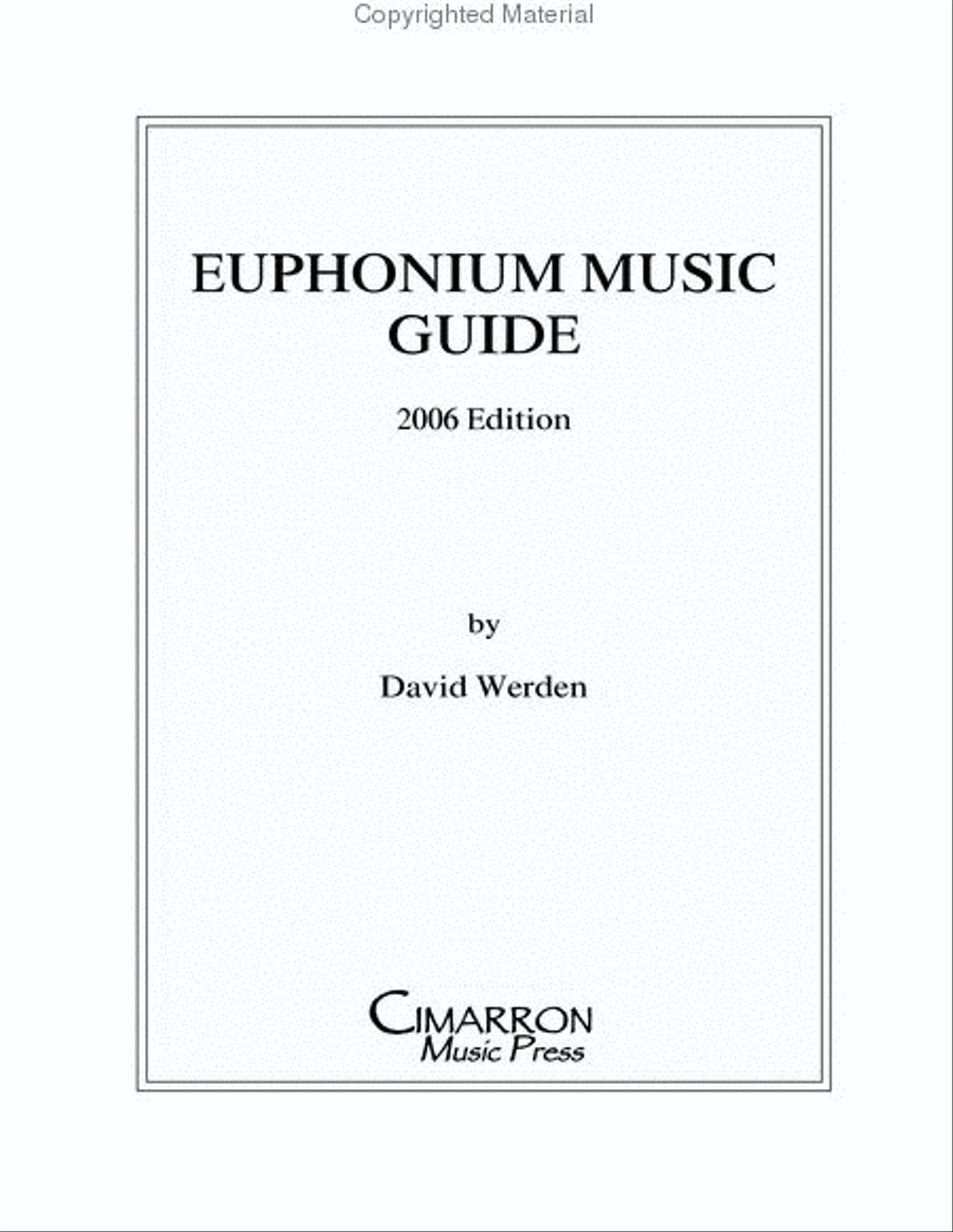 Euphonium Music Guide