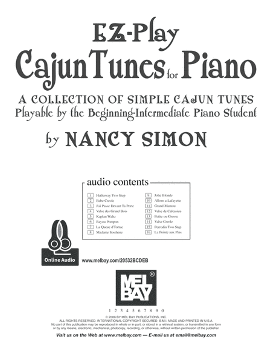 EZ-Play Cajun Tunes for Piano Easy Piano scores gallery preview page 2