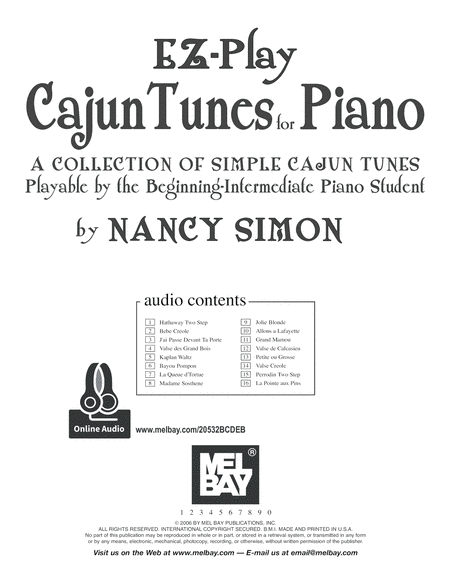 EZ-Play Cajun Tunes for Piano-A Collection of Simple Cajun Tunes image number null