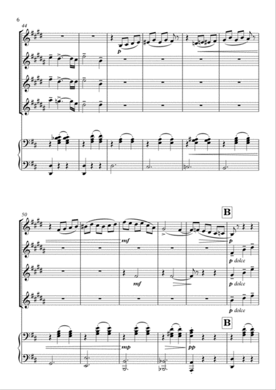 La suite de El cascanueces - 8. Vals de las flores Small Ensemble scores gallery preview page 6