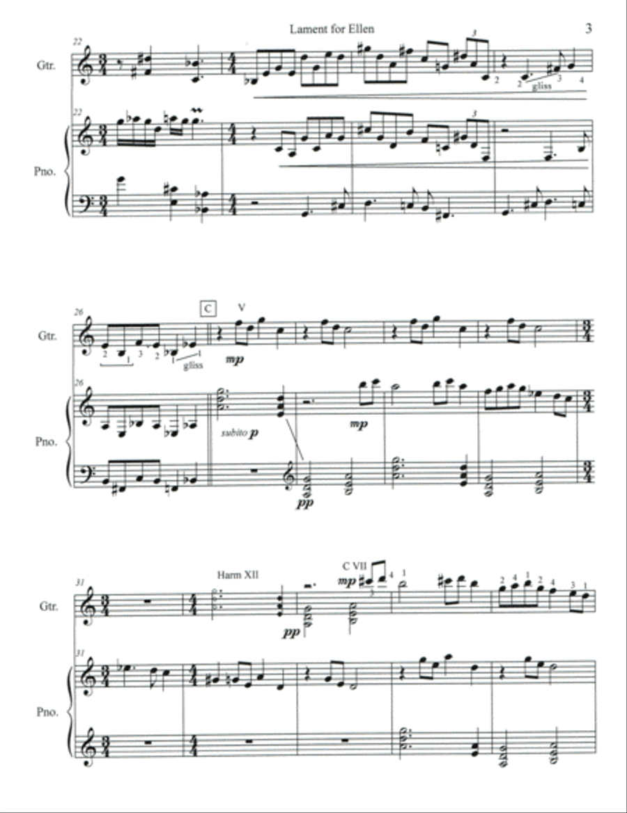 Two Laments Classical Guitar scores gallery preview page 4