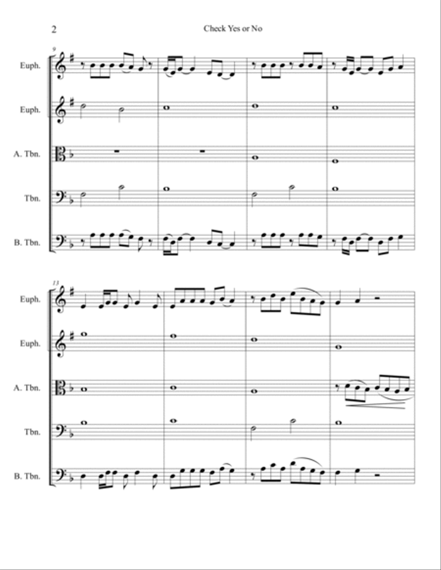 Check Yes Or No Brass Ensemble scores gallery preview page 2