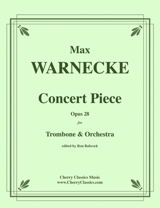 Book cover for Concert Piece, Opus 28 for Solo Trombone & Orchestra