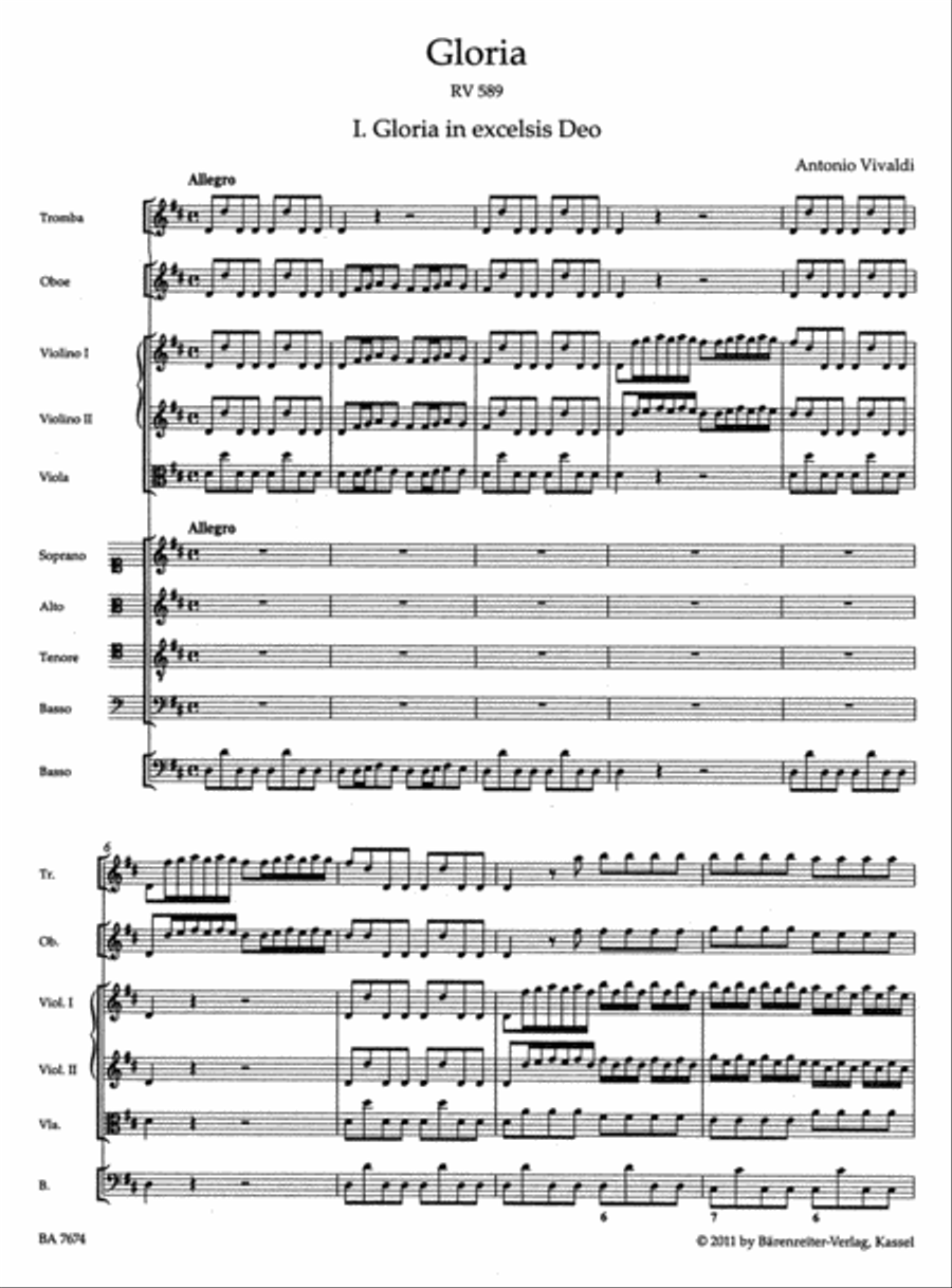 Gloria RV 589 4-Part scores gallery preview page 2