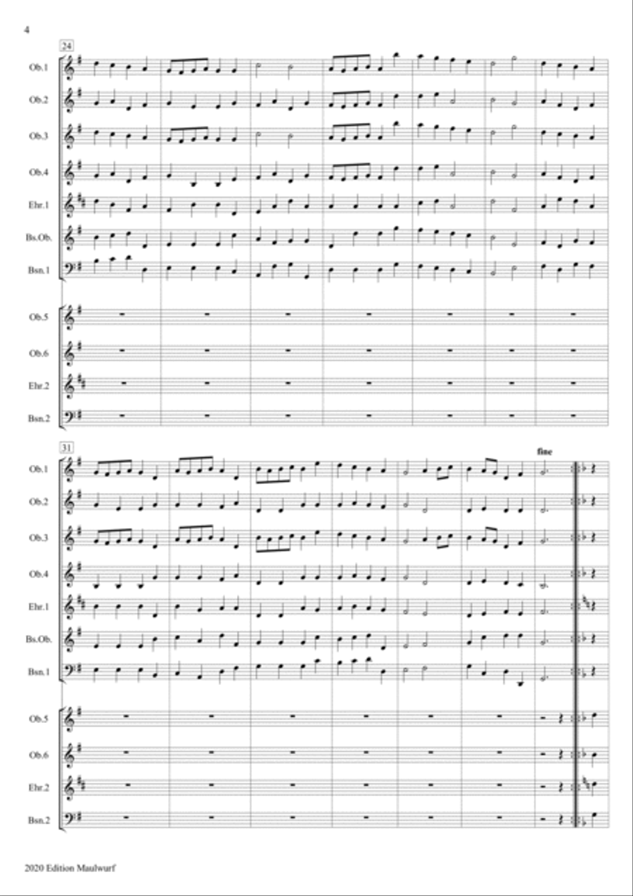 Menuet und Rigaudon Woodwind Quartet scores gallery preview page 6