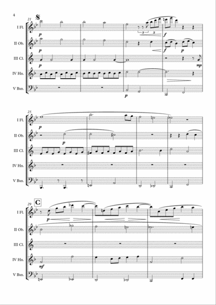 Over The Rainbow (from The Wizard Of Oz) Woodwind Quintet scores gallery preview page 5