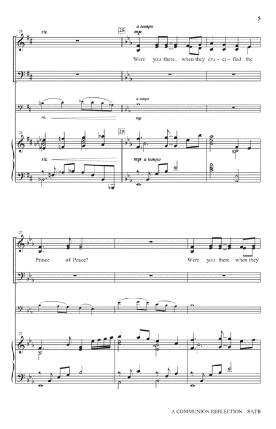 A Communion Reflection (Were You There?) 4-Part scores gallery preview page 4