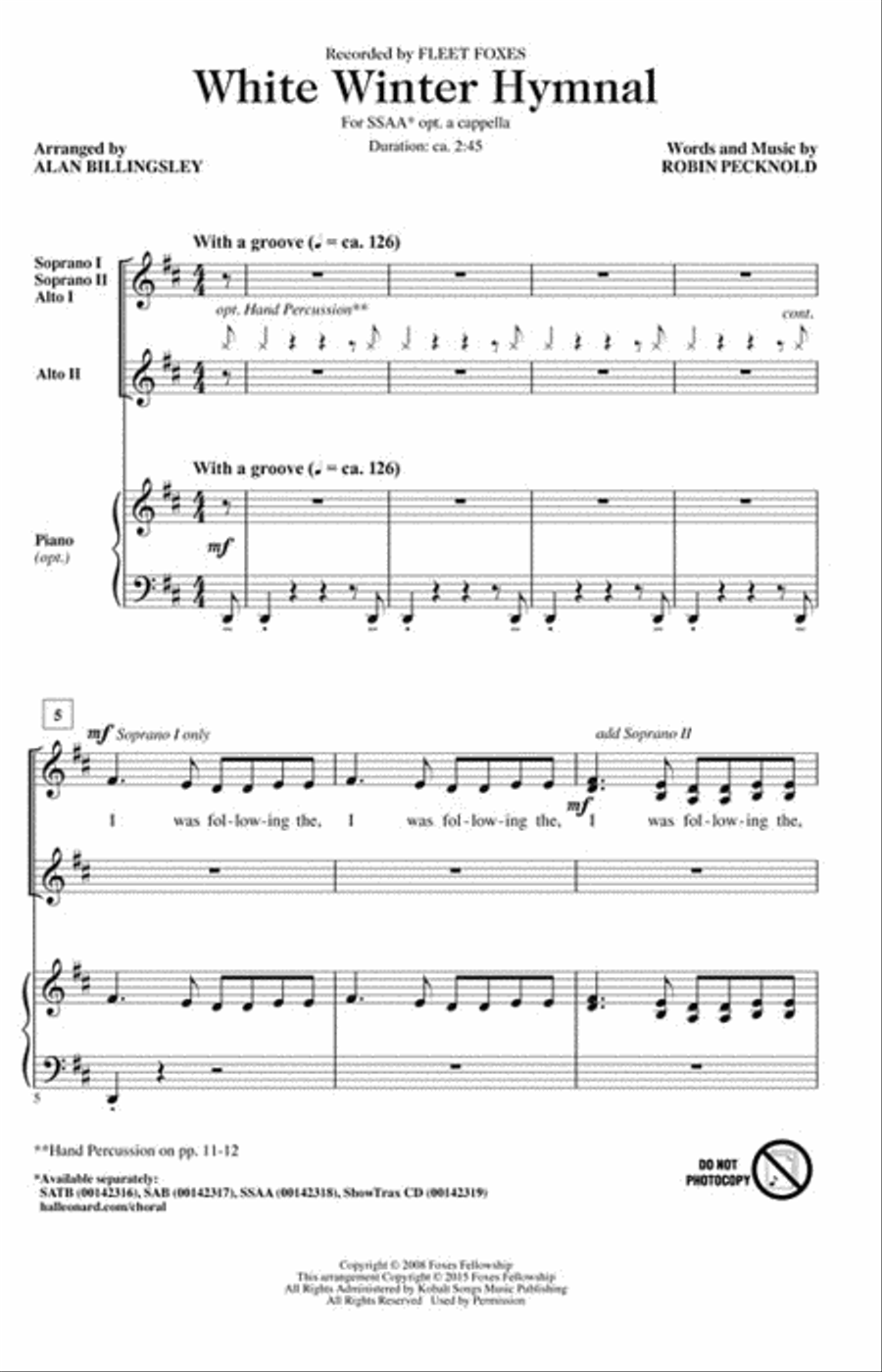 White Winter Hymnal SSAA scores gallery preview page 2