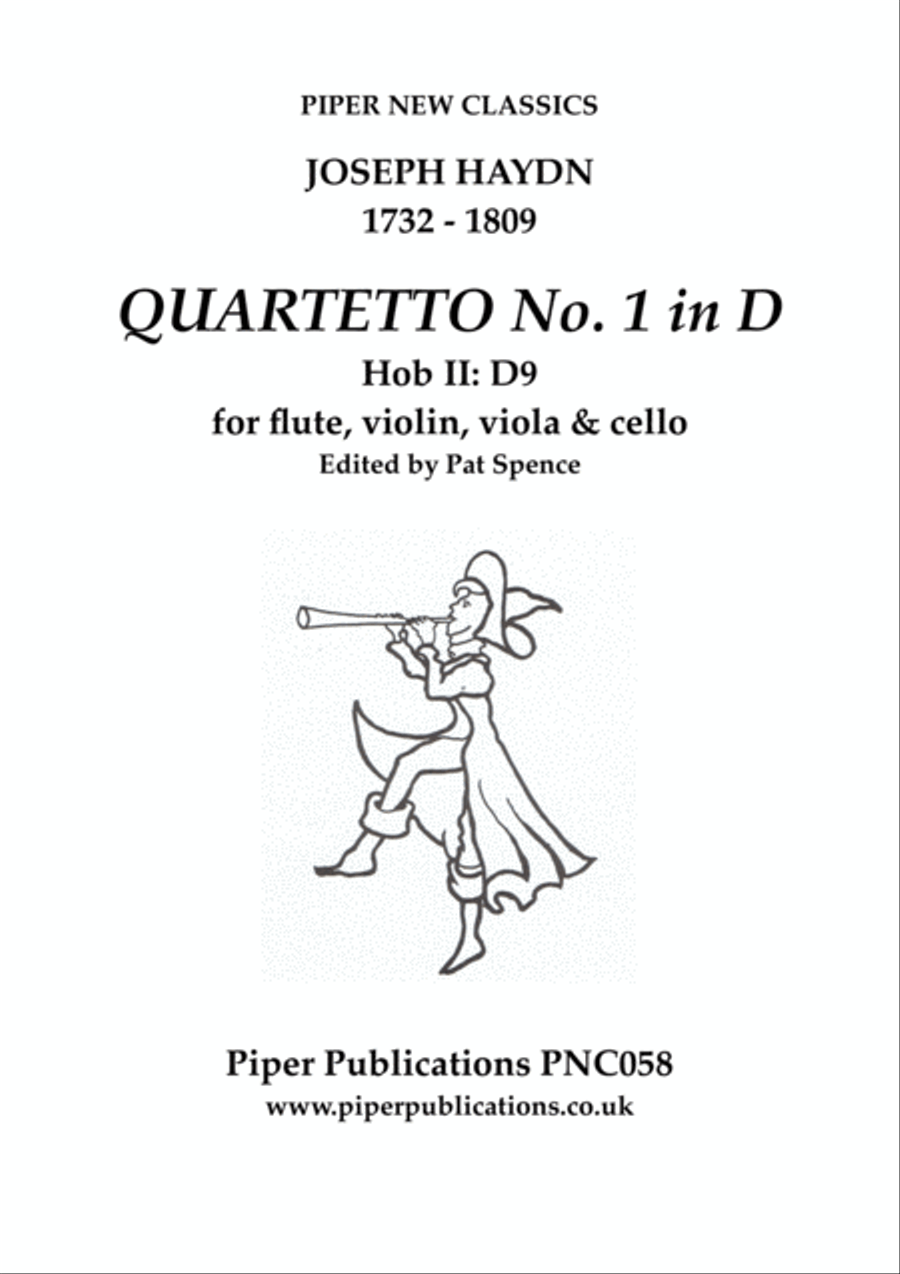 HAYDN QUARTETTO 1 IN D MAJOR Hob II: D9 for flute, violin, viola & cello Small Ensemble scores gallery preview page 1