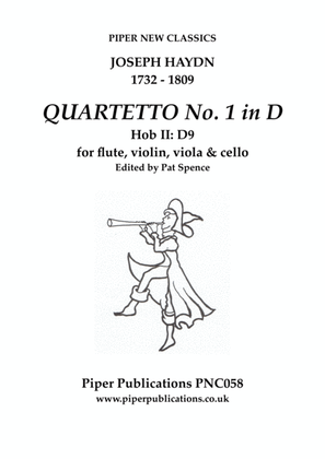 Book cover for HAYDN QUARTETTO 1 IN D MAJOR Hob II: D9 for flute, violin, viola & cello