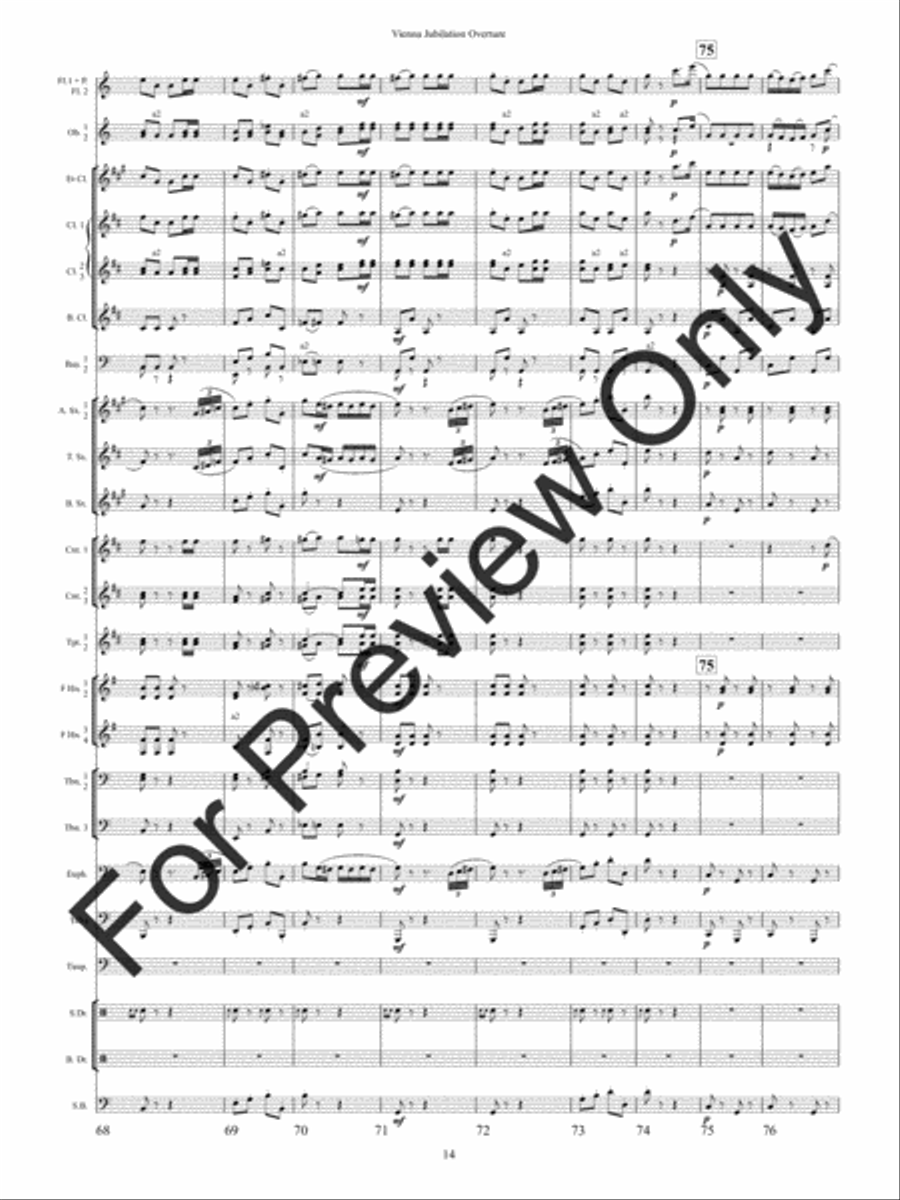 Vienna Jubilation Overture (Score) Concert Band scores gallery preview page 17