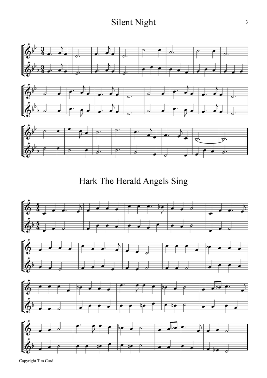 8 Christmas Duets For Trumpet in Bb and Horn in F Brass Duet scores gallery preview page 3