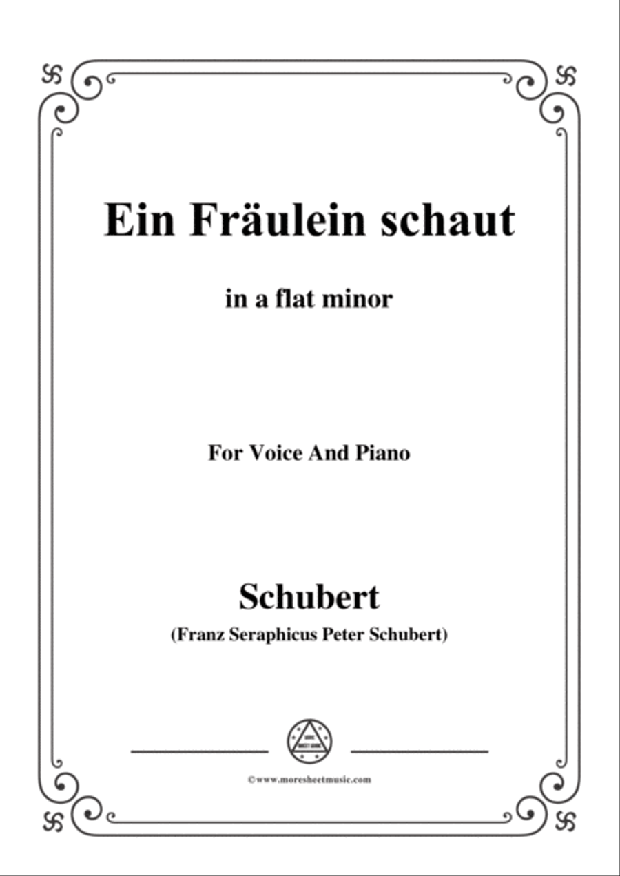 Schubert-Ballade(Ein Fräulein schaut)in a flat minor,Op.126,for Voice and Piano Voice Solo scores gallery preview page 1