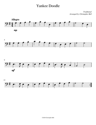Yankee Doodle - Easy Cello