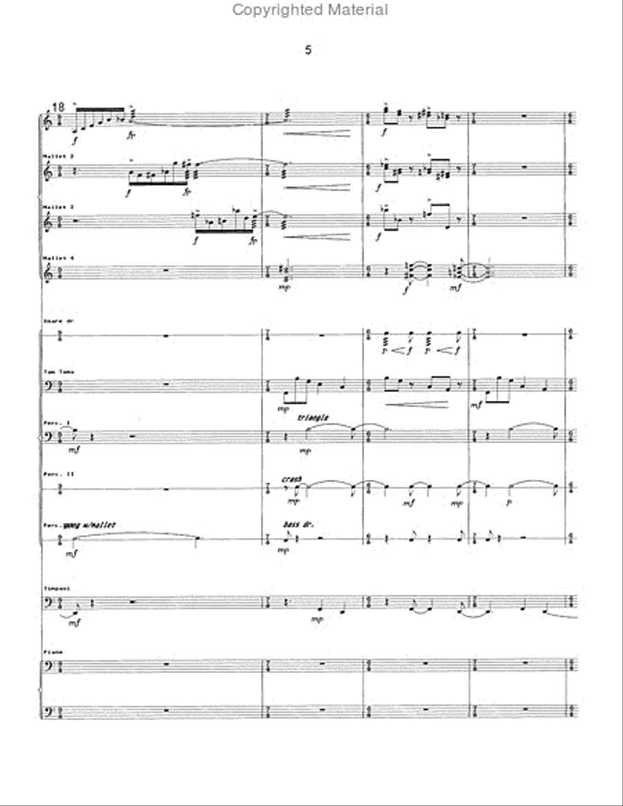 Dance Music Percussion Ensemble scores gallery preview page 6