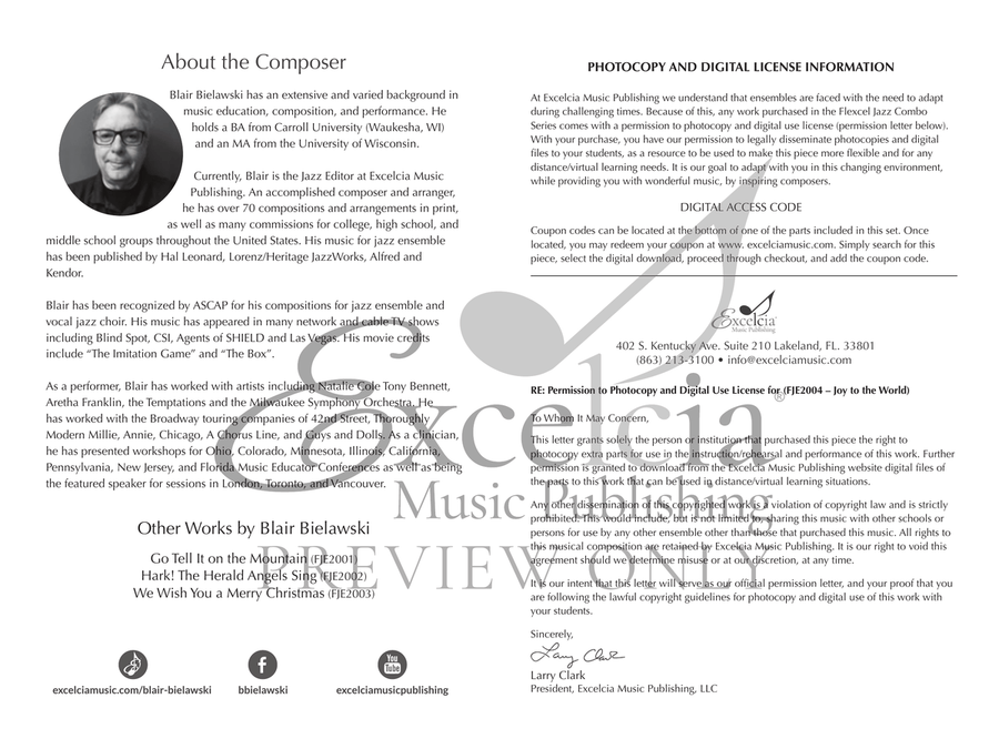 Joy to the World (Score) Jazz Ensemble scores gallery preview page 3