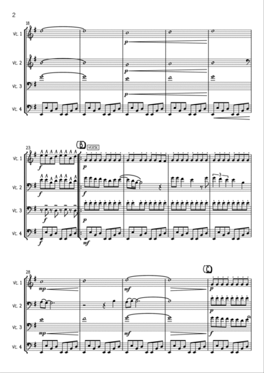Livin' On A Prayer Livin' On A Prayer String Quartet scores gallery preview page 2