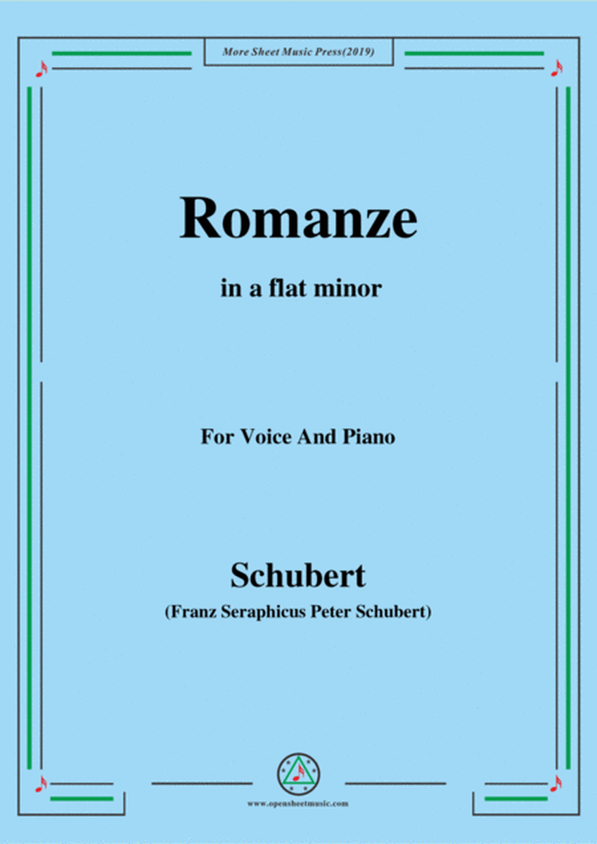 Schubert-Romanze,from 'the play Rosamunde',in a flat minor,Op.26,for Voice and Piano image number null