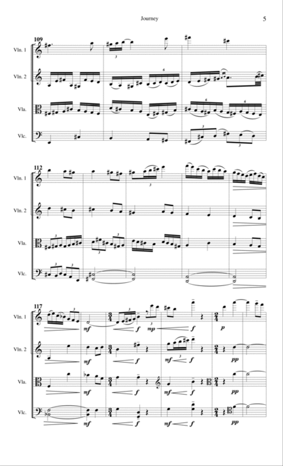 Journey (For String Quartet) String Quartet scores gallery preview page 5