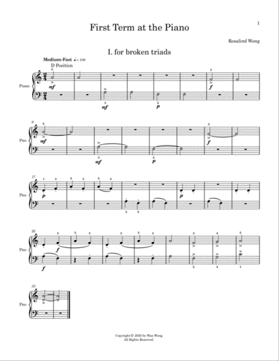 First Term at the Piano (for piano solo) Easy Piano scores gallery preview page 3