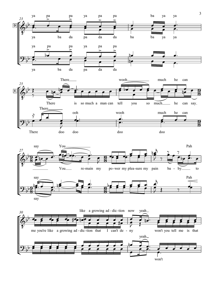 Kiss From A Rose TTBB scores gallery preview page 3