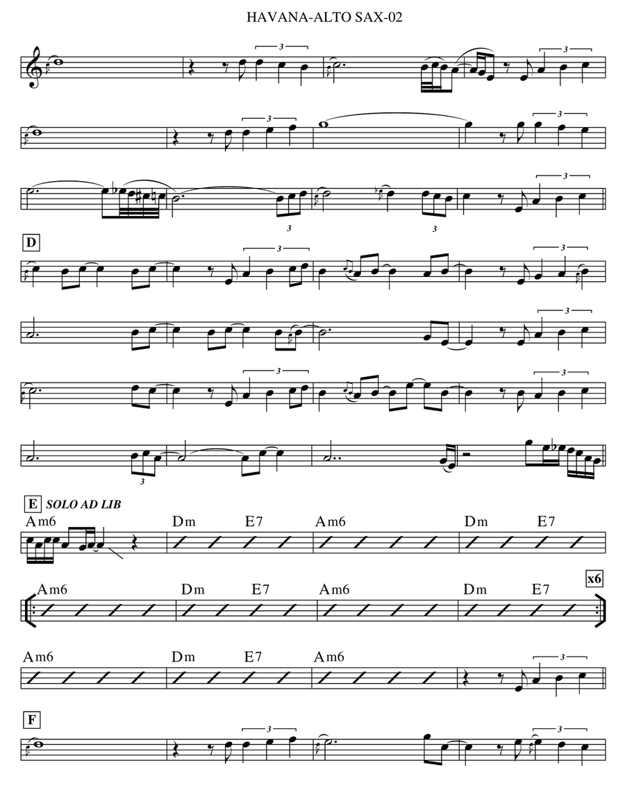 Havana alto sax sheet music discount