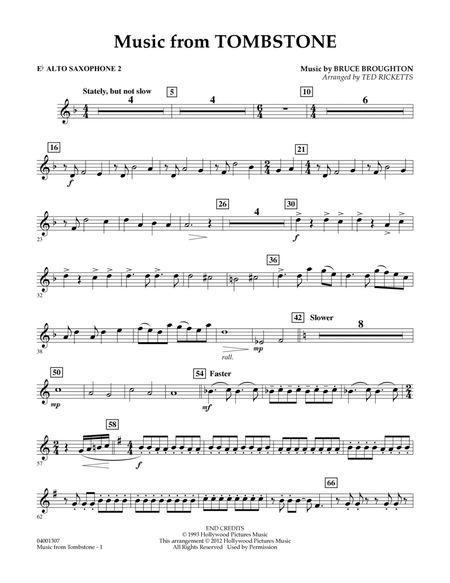Music From Tombstone - Eb Alto Saxophone 2