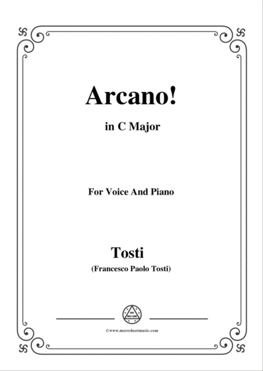Tosti-Arcano! in C Major,for voice and piano Voice Solo scores gallery preview page 1
