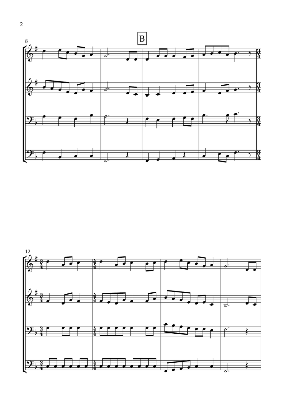 12 days of Christmas (Brass Quartet) - Christmas Carol Brass Quartet scores gallery preview page 2