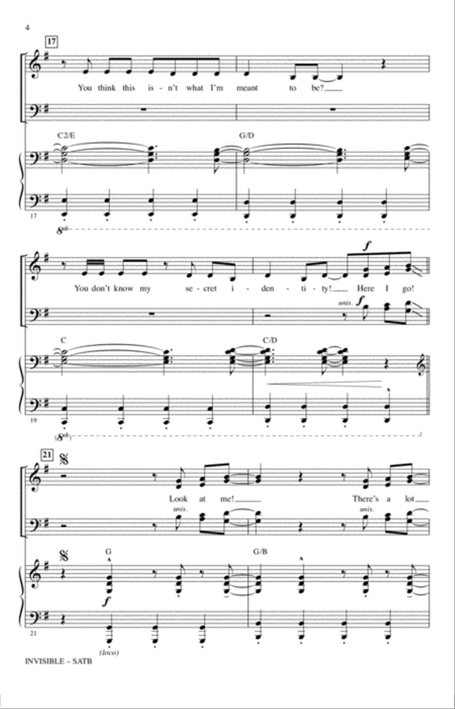 Invisible (arr. Ed Lojeski) 4-Part scores gallery preview page 3