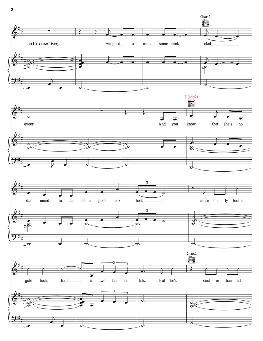 Last Dance Rodeo Last Dance Rodeo Piano, Vocal, Guitar scores gallery preview page 2