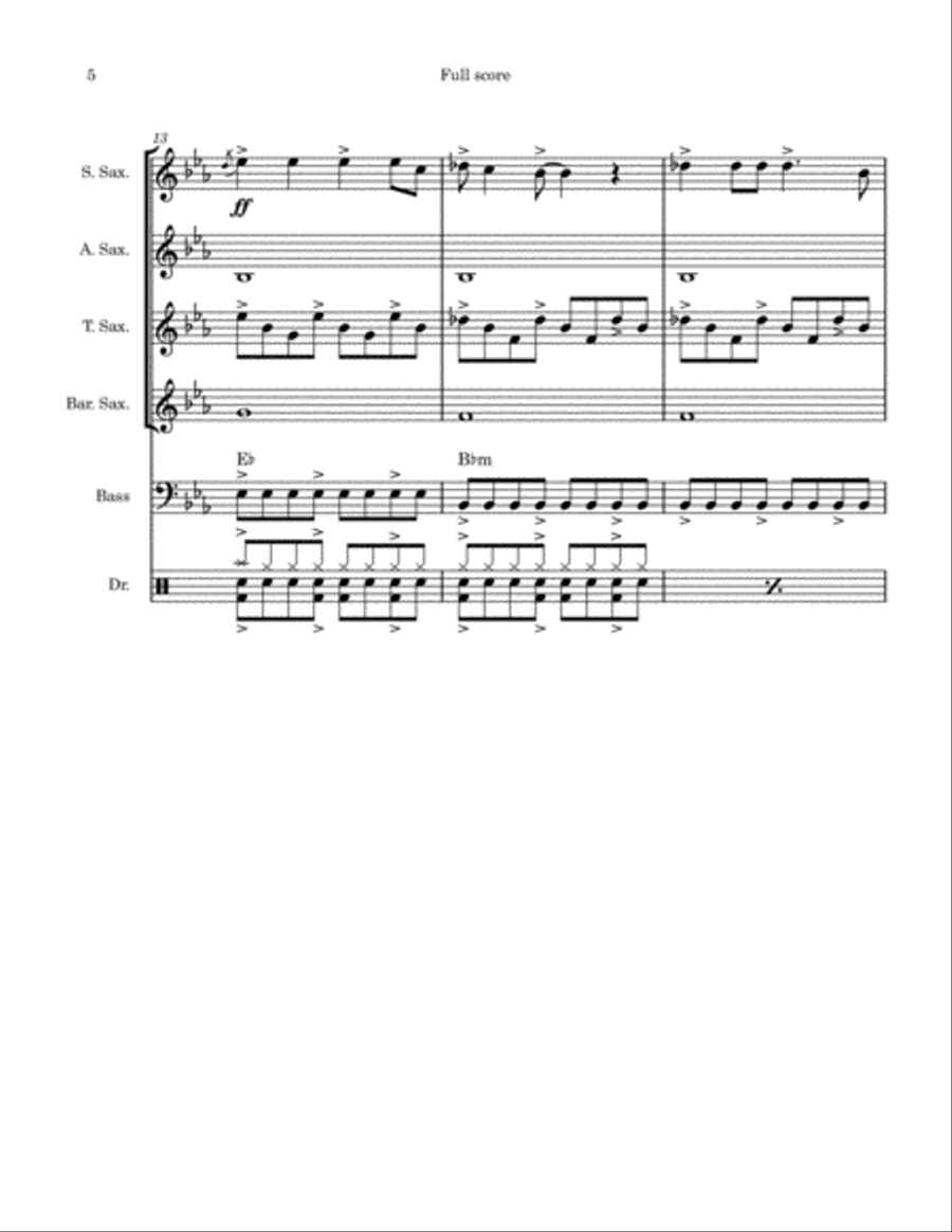 Clocks Saxophone Quartet scores gallery preview page 5