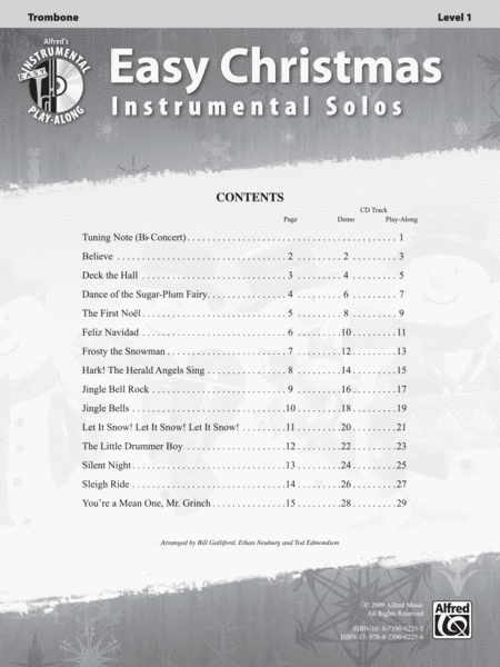 Easy Christmas Instrumental Solos, Level 1 image number null