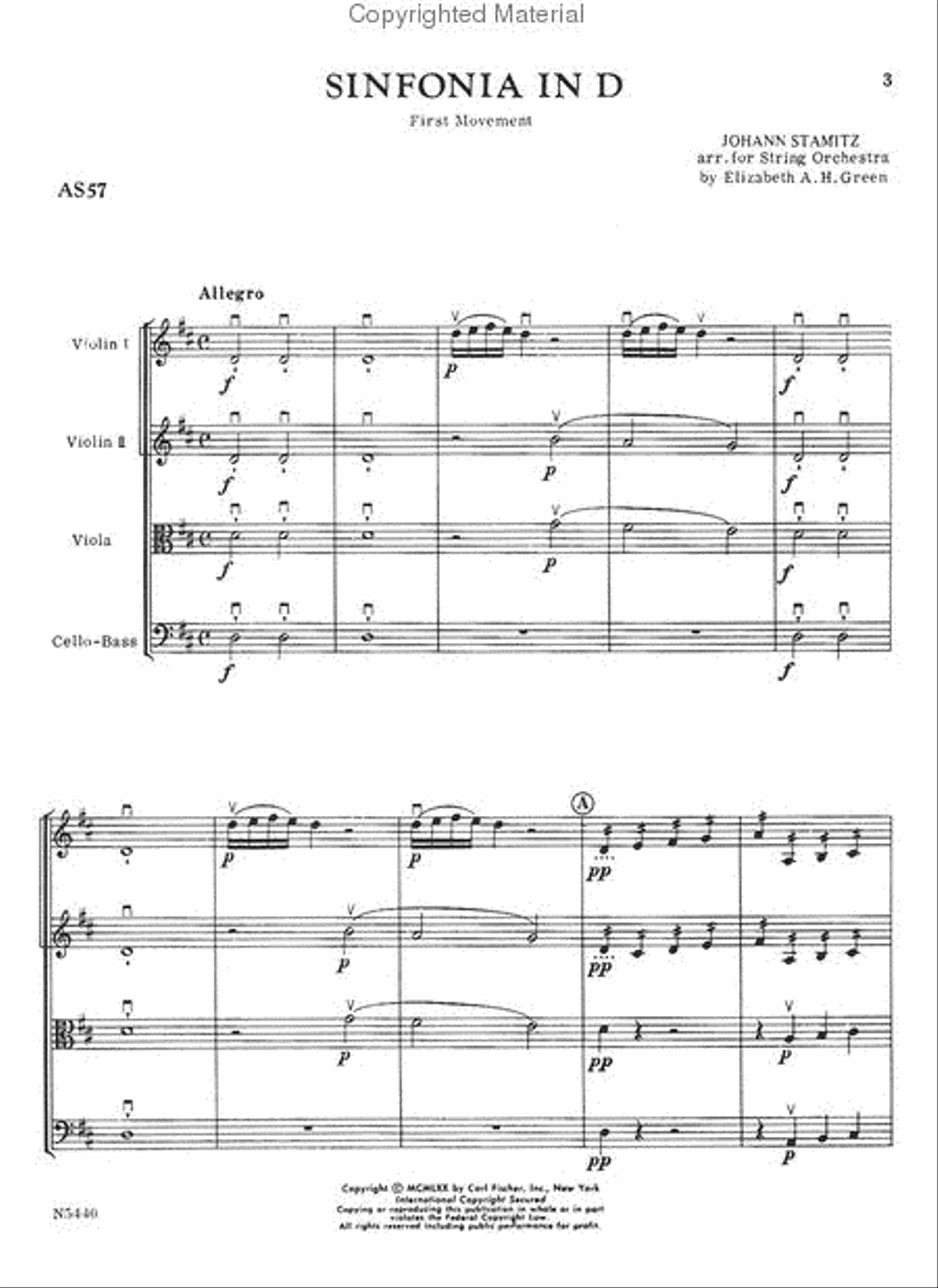 Sinfonia in D (First Movement) String Orchestra scores gallery preview page 2